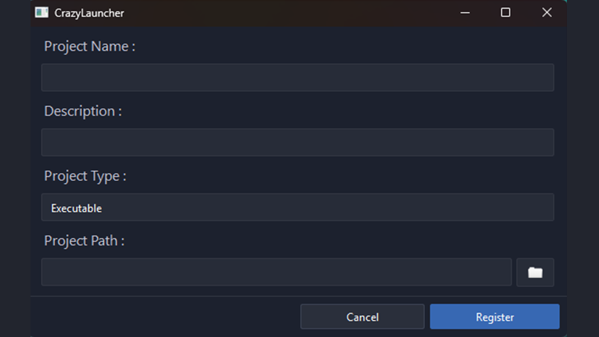 Capture d'écran de la fenêtre d'ajout